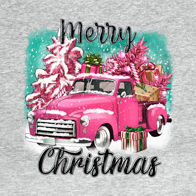 Pink rustic truck, vintage Christmas truck, merry Christmas, pink Christmas by Karley’s Custom Creations